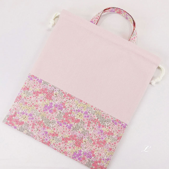 入園入学グッズ手作り幼稚園保育園用の女の子用巾着袋l