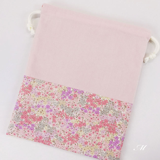 入園入学グッズ手作り幼稚園保育園用の女の子用用品巾着袋ｍ