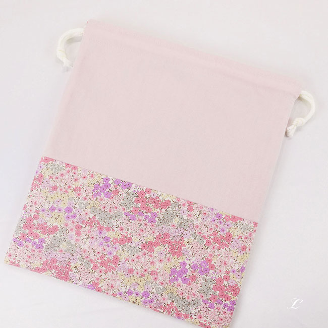 入園入学グッズ手作り幼稚園保育園用の女の子用用品巾着袋l