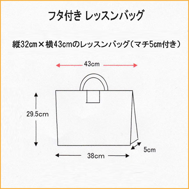 フタ付きレッスンバッグ図形